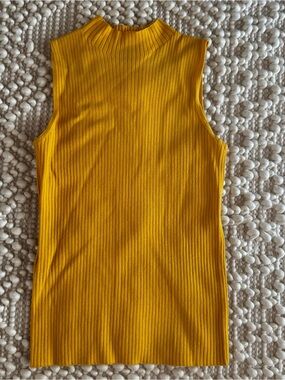 Ann Taylor Yellow Ribbed Sleeveless Blouse
